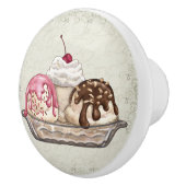 Dekadent Neopolitan Ice Cream Sundae Drawer Puls Keramikknauf (Rechts)