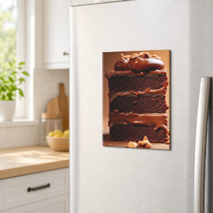 Dekadente Schokoladentorte Scheibe Magnet
