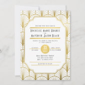 Dekadenz Goldene Kunst-Déco Einladung (Vorderseite)