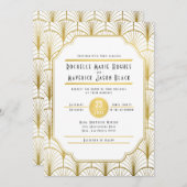 Dekadenz Goldene Kunst-Déco Einladung (Vorne/Hinten)