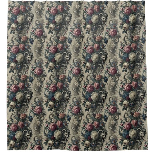 Dekadenzblättern - gotisches Barock Duschvorhang (Vorderseite)