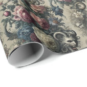 Dekadenzblättern - gotisches Barock Geschenkpapier (Rolleneckpunkt)