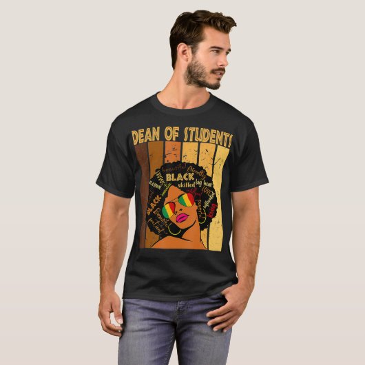 Dekan der Schüler Afro American Black Histo T-Shirt (Vorne ganz)