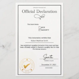 Deklaration der Santa Naughty-Liste bearbeitet