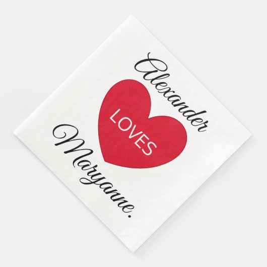 Deklarieren der Liebe Serviette (Ecke)