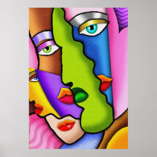 Deko Abstrakt Beautiful Faces Poster