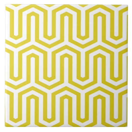 Deko ägyptischer Motiv - Senfgold und weiß Fliese (Vorderseite)