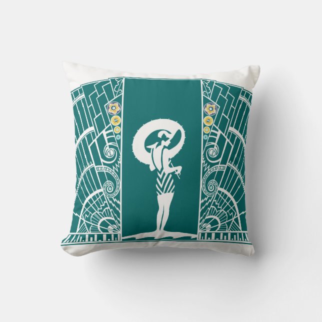 DEKO am Meer in Türkis und Gelb Kissen (Vorderseite)