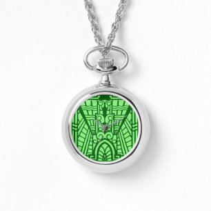 Deko Architectural Pattern, Light Jade Green Armbanduhr