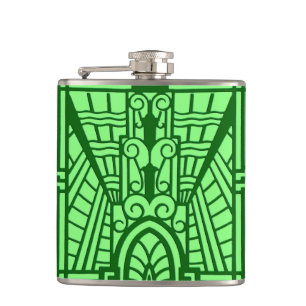 Deko Architectural Pattern, Light Jade Green Flachmann