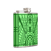Deko Architectural Pattern, Light Jade Green Flachmann (Rechts)