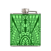 Deko Architectural Pattern, Light Jade Green Flachmann (Rückseite)