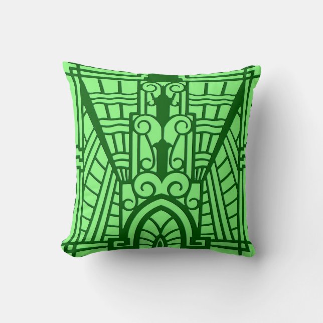 Deko Architectural Pattern, Light Jade Green Kissen (Vorderseite)