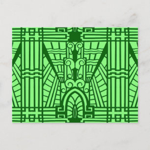 Deko Architectural Pattern, Light Jade Green Postkarte