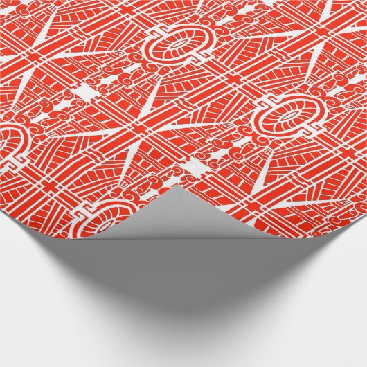 Deko Architectural Pattern, Mandarin Orange Geschenkpapier (Ecke)