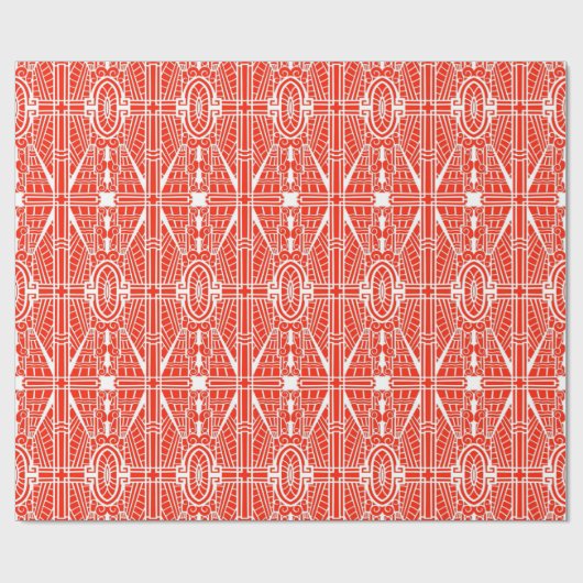 Deko Architectural Pattern, Mandarin Orange Geschenkpapier (Flach)