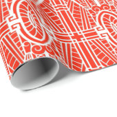 Deko Architectural Pattern, Mandarin Orange Geschenkpapier (Rolleneckpunkt)