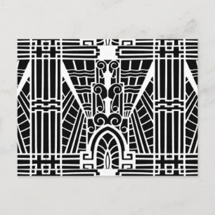 Deko Architektur Muster, Schwarz und Weiß Postkarte