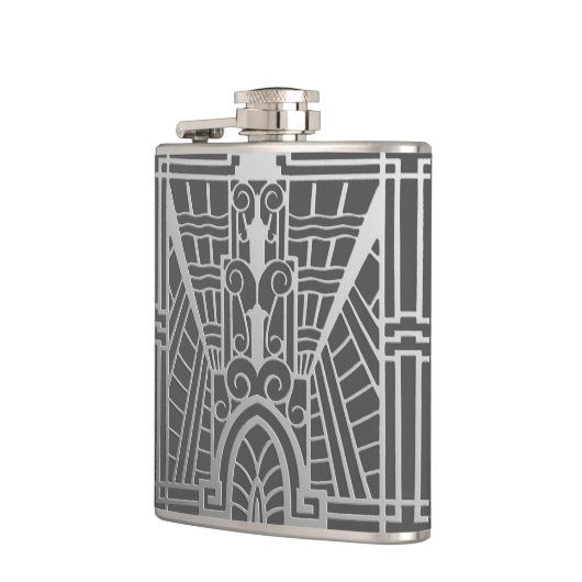 Deko Architektur Muster, Silver Gray / Grau Flachmann (Links)