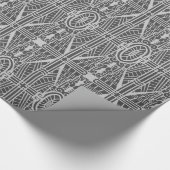 Deko-Architekturmuster, silbernes Grau/Grau Geschenkpapier (Ecke)