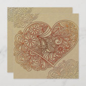 Deko Art Cream Heart Wedding Einladung (Vorne/Hinten)