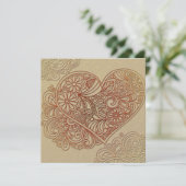 Deko Art Cream Heart Wedding Einladung (Stehend Vorderseite)