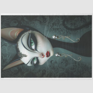 Deko Art Glamourous Cat Decoupage Seidenpapier