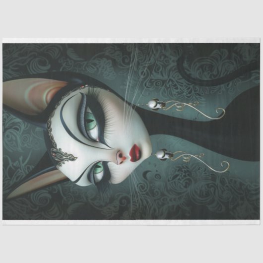 Deko Art Glamourous Cat Decoupage Seidenpapier (Vorderseite)