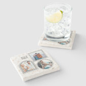 Deko Art Moderner Name des Fotos Steinuntersetzer (Seitenansicht)