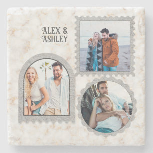 Deko Art Moderner Name des Fotos Steinuntersetzer