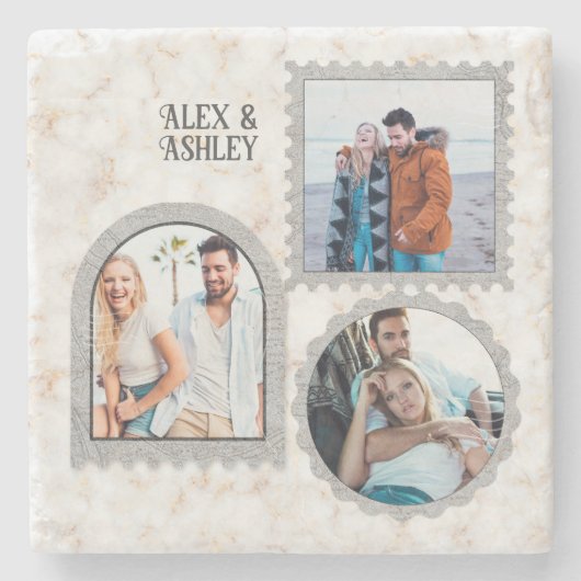 Deko Art Moderner Name des Fotos Steinuntersetzer (Vorderseite)