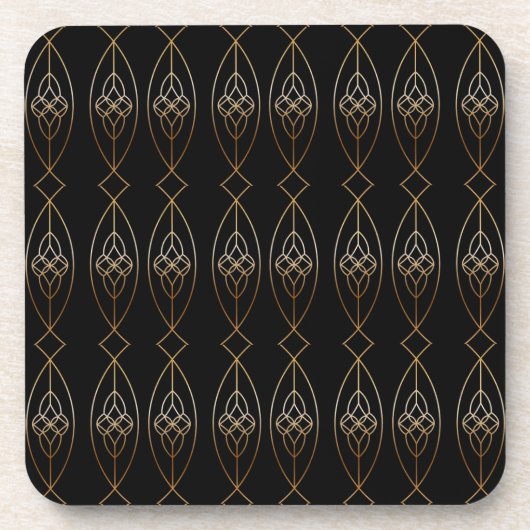 Deko aus Schwarz und Gold Getränkeuntersetzer (Vorderseite)