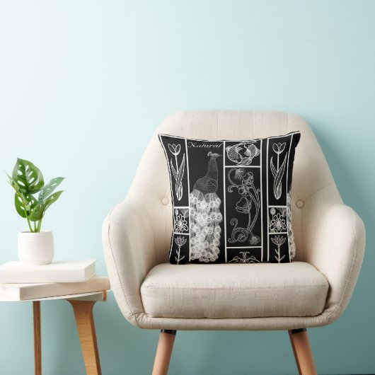 Deko aus Schwarz und Weiß, individuell anpassbar Kissen (Stuhl )