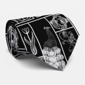 Deko aus Schwarz und Weiß, individuell anpassbar Krawatte (Gerollt)