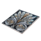 Deko Beautiful Schwarz-weiß Iridescent Glass Gold Fliese (Seite)