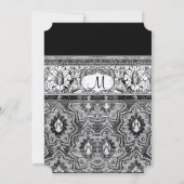 Deko Black Damask Einladungen zur Hochzeit (Rückseite)