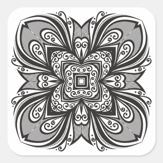 Deko Black Square Inspiriert Quadratischer Aufkleber (Vorderseite)