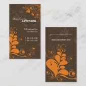 Deko-Blätter-Wirbels-Natur-rustikale Visitenkarte (Vorne/Hinten)