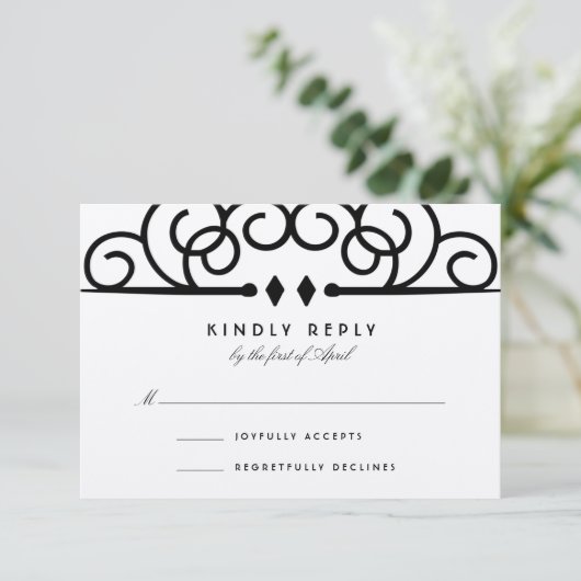 Deko Blüh Wedding RSVP (Stehend Vorderseite)