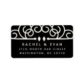 Deko Blühte Oversifizierte Rücksendeadresse | Schw Adressaufkleber (Vorne)