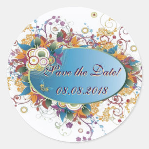 Deko Blumen~ Save the Date Aufkleber