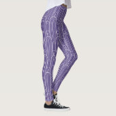 Deko-Bogenmuster der Weißen Kunst auf Ultraviolett Leggings (Rechts)