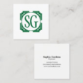 Deko Box - Initialen - Forest Green Quadratische Visitenkarte (Vorne/Hinten)