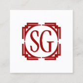 Deko Box - Initialen - Ruby Red Quadratische Visitenkarte (Vorderseite)