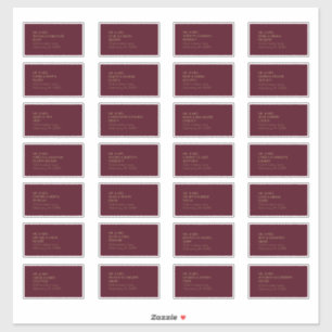 Deko Burgundy Guest Address Label