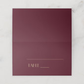 Deko | Burgundy Wedding Platzkarte Zent (Außenseite Aufgefaltet)