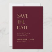 Deko | Burgundy Wedding Save the Date (Vorderseite)