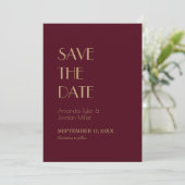 Deko | Burgundy Wedding Save the Date (Stehend Vorderseite)