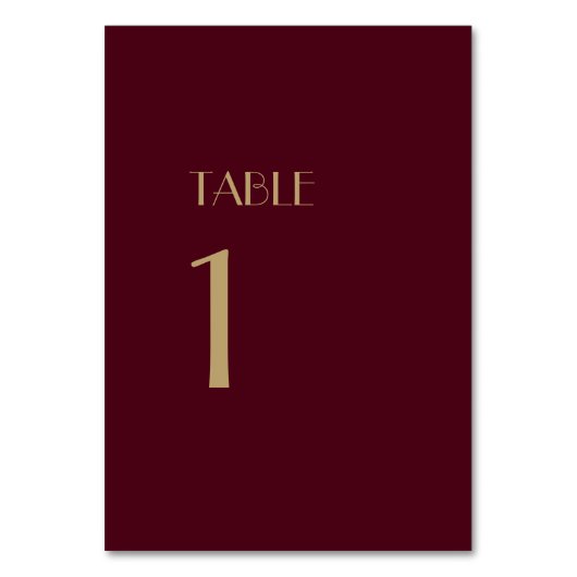 Deko Burgundy Wedding Tischnummern unterzeichnen (Vorderseite)