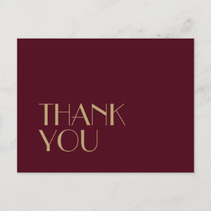 Deko Burgundy Wedding Vielen Dank Postkarte